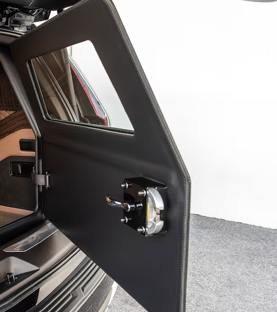 Cross-section of an armored door