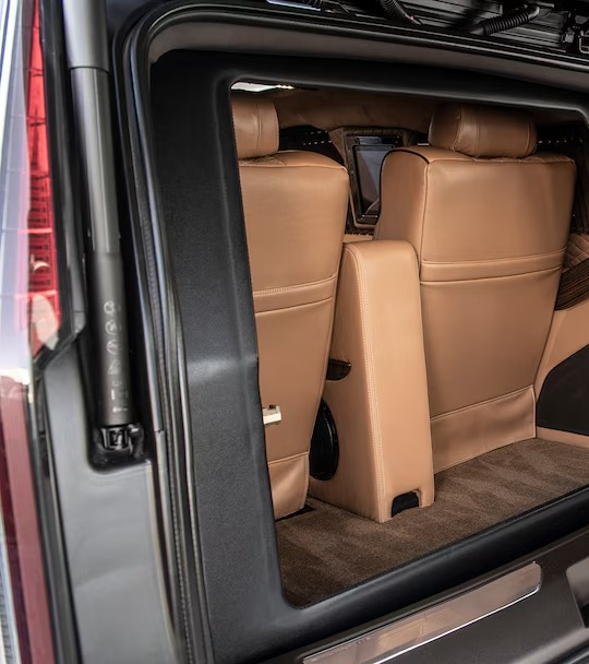 Armored interior in tan leather